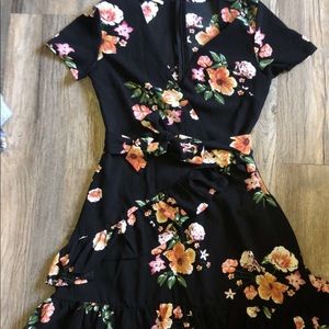 Black floral dress